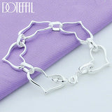 925 Silver Heart Bracelet for European Charm, Long Silver Women Jewelry
