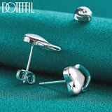 925 Silver Heart Stud Earrings Wedding Party Jewelry
