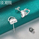 925 Sterling Silver Heart Stud Earrings For Woman