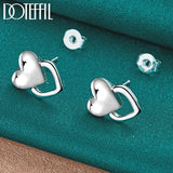925 Silver Heart Stud Earrings Wedding Party Jewelry