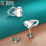 925 Sterling Silver Heart Stud Earrings For Woman