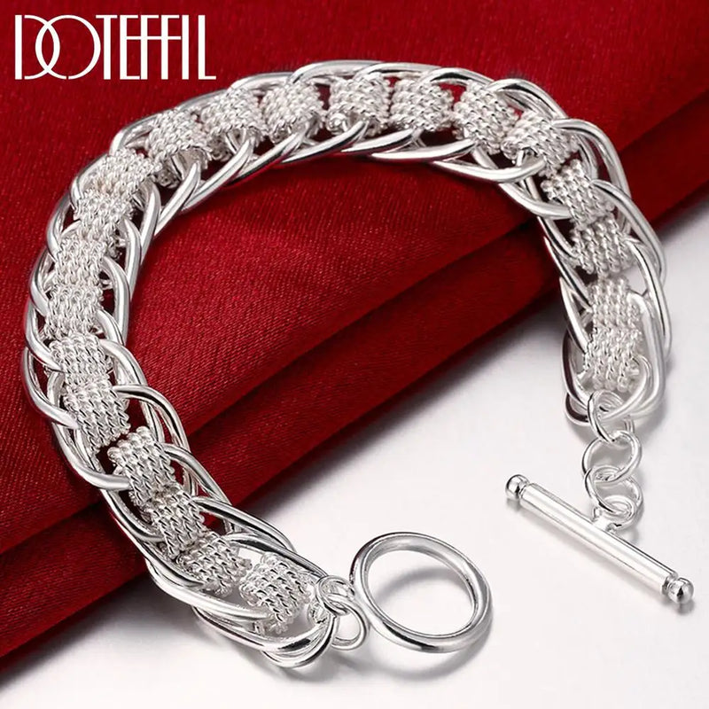 925 Silver High Lady Bracelet Circle Charm Jewelry Wedding Gift