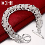 925 Silver High Lady Bracelet Circle Charm Jewelry Wedding Gift