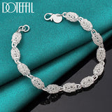 925 Sterling Silver Hollow Bead Ball Bracelet Chain For Woman