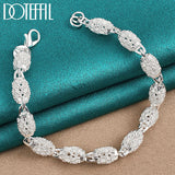 925 Sterling Silver Hollow Bead Ball Bracelet Chain For Woman