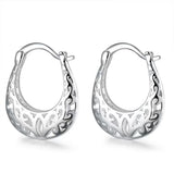 925 Silver Flower Hoop Earrings Wedding Jewelry