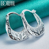 925 Silver Flower Hoop Earrings Wedding Jewelry
