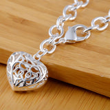 925 Silver Heart Bracelet Chain Wedding Jewelry