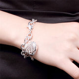 925 Silver Heart Bracelet Chain Wedding Jewelry
