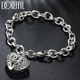 925 Sterling Silver Heart Bracelet Chain For Women