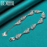 925 Silver Heart Butterfly Chain Pendant Bracelet Wedding Jewelry