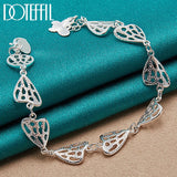 925 Silver Heart Butterfly Chain Pendant Bracelet Wedding Jewelry
