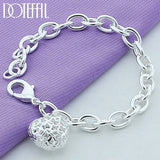 925 Silver Heart Pendant Bracelet Wedding Engagement Jewelry