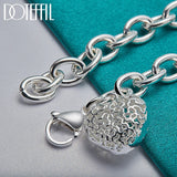 925 Silver Heart Pendant Bracelet Wedding Engagement Jewelry