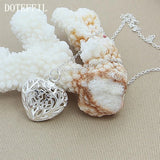 925 Silver Heart Ball Pendant Necklace 18-Inch Chain for Women