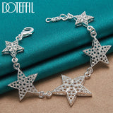 925 Silver Six Star Bracelet Wedding Engagement Charm Jewelry