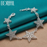 925 Silver Six Star Bracelet Wedding Engagement Charm Jewelry