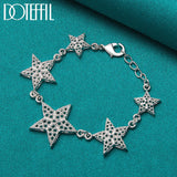 925 Silver Six Star Bracelet Wedding Charm Jewelry
