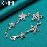 925 Silver Six Star Bracelet Wedding Engagement Charm Jewelry
