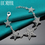 925 Silver Six Star Bracelet Wedding Charm Jewelry