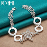 925 Sterling Silver Star Bracelet Women Wedding Engagement Party Charm Jewelry