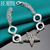 925 Sterling Silver Star Bracelet Women Wedding Engagement Party Charm Jewelry