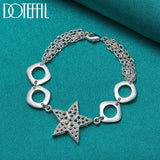 925 Sterling Silver Star Bracelet Women Wedding Engagement Party Charm Jewelry