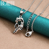 925 Silver Bowknot Pendant Necklace 18 Inch Box Chain Wedding Charm Jewelry