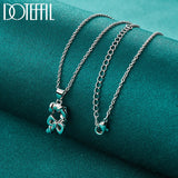 925 Silver Bowknot Pendant Necklace 18 Inch Box Chain Wedding Charm Jewelry