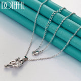 925 Silver Bowknot Pendant Necklace 18 Inch Box Chain Wedding Charm Jewelry