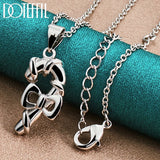 925 Silver Bowknot Pendant Necklace 18 Inch Box Chain Wedding Charm Jewelry