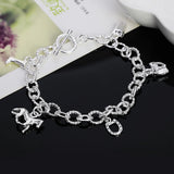 925 Silver Horse Package Boots Bracelet for Women