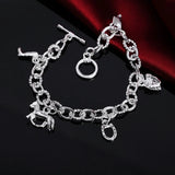 925 Silver Horse Package Boots Bracelet for Women