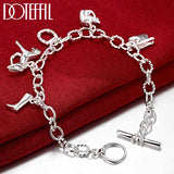925 Silver Horse Package Boots Bracelet for Women