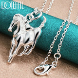 925 Silver Horse Pendant Necklace 18-30 Inch Chain Wedding Party Jewelry