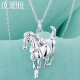 925 Silver Horse Pendant Necklace 18-30 Inch Chain Wedding Party Charm Jewelry