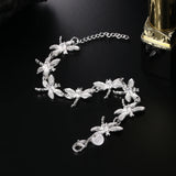 925 Silver Zirconium Dragonfly Bracelet For Women Wedding Party