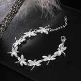 925 Silver Zirconium Dragonfly Bracelet For Women Wedding Party