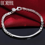 925 Sterling Silver Box Bracelet For Women