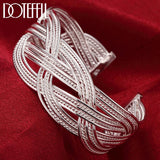 925 Silver Cross Bangle Bracelet Wedding Engagement Party Jewelry