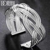 925 Silver Cross Bangle Bracelet Wedding Engagement Party Jewelry