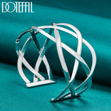 925 Silver Interweave Bangles Bracelet Wedding Engagement Party