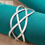 925 Silver Interweave Bangles Bracelet Wedding Engagement Party