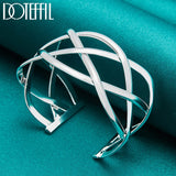 925 Silver Interweave Bangles Bracelet Wedding Engagement Party