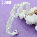 925 Silver Interwoven Web Bangle Bracelet Wedding Charm Party Jewelry