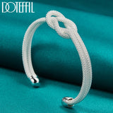 925 Silver Interwoven Web Bangle Bracelet Wedding Charm Party Jewelry
