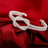 925 Silver Web Bangle Bracelet Woman Wedding Charm Party Jewelry