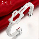 925 Silver Web Bangle Bracelet Woman Wedding Charm Party Jewelry
