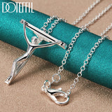 925 Silver Jesus Cross Pendant Necklace 18-3 Inch Chain
