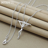 925 Sterling Silver Jesus Cross Pendant Necklace 18 Inch Chain